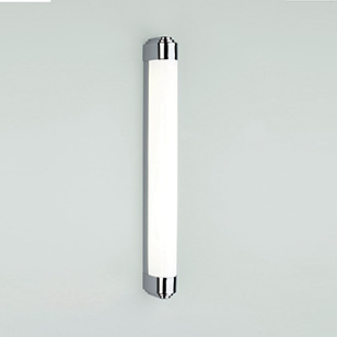 Astro Lighting Belgravia Modern Low Energy Bathroom Wall Light In Polished Chrome With A White Shade