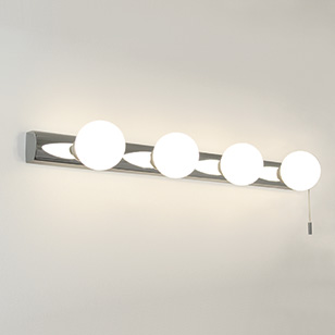 Astro Lighting Cabaret Chrome Bathroom Wall Light In Dressing Table Style With Four Small Globe Shades