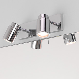 Como Modern Polished Chrome Double Bathroom Wall Light With Switch