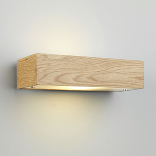 Astro Lighting Manerbio Modern Rectangular Wall Light In A Light Oak Effect Finish