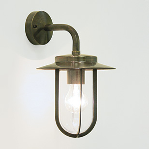 Montparnasse Modern Outdoor Wall Light In Bronze With Clear Glass Shade
