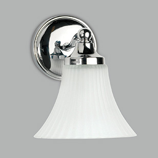 Astro Lighting Nena Modern Chrome Bathroom Wall Light With A White Pleated Effect Glass Shade