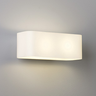 Astro Lighting Obround Modern Rectangular Wall Light Made From White Opaque Glass