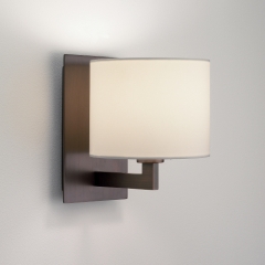 Olan Bronze Wall Light with White Shade