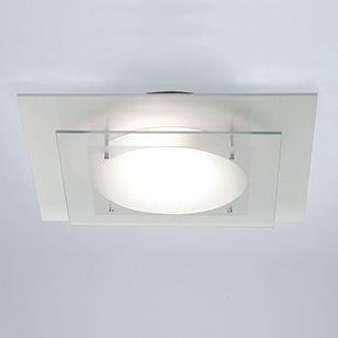 Astro Lighting Planar Modern Square Bathroom Ceiling Light With White And Frosted Glass