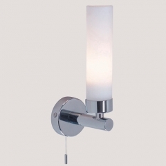 Tube Chrome Bathroom Wall Light Switched
