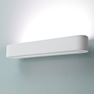 Veneto 480 Modern Low Energy Wall Light In A White Plaster Finish