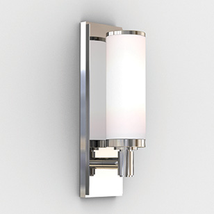 Astro Lighting Verona Polished Chrome Bathroom Wall Light With A White Glass Shade