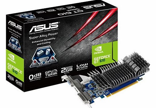ASUS  GeForce GT 610 Silent Nvidia Graphics Card (2GB DDR3, PCI Express 2.0, HDMI, DVI-I, VGA, Low Profile Design, 0dB Silent Cooling)