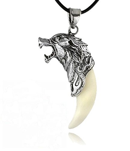 atdoshop (TM) Fashion Brave Man Wolf Tooth Necklace Titanium Steel Domineering Pendant Jewelry
