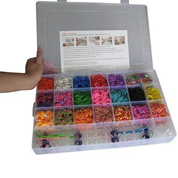 Ateam Loom Bandz Kit & Clips Collection with 4200 Bandz + 170 Clips + 5 Hooks + 1 Loom Board 11 Beautiful Colors and Great Storage Case