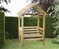 Fixed Seat Arbour: 198cm x 116cm x 64cm (based upon roof si