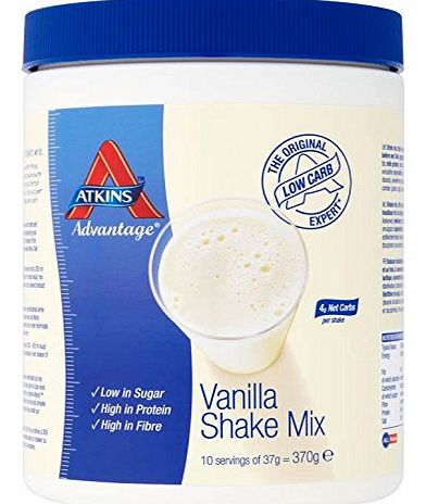 Atkins Advantage Vanilla Low Carb Shake Mix 370 g (10 Servings)