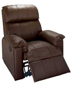Leather Recliner Chair - Chocolate