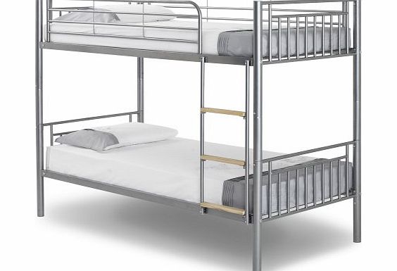 Standard Two Sleeper, Metal Aluminium Finished BUNK BED with Luxury Spring MATTRESSES