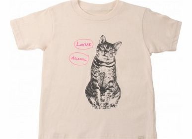 Cat organic cotton T-Shirt Cream `2 years,4