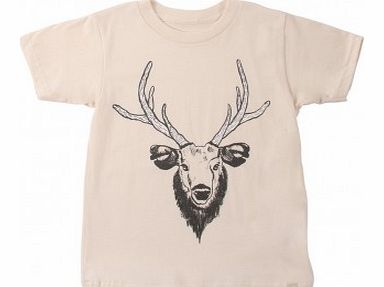 Moose Head organic cotton T-Shirt Cream `4