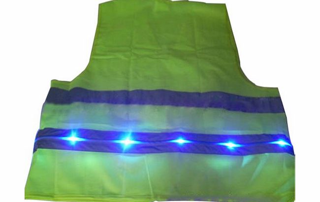AUBIG E2024 Blue Light Optical Fiber Light Leash LED High Bright Reflective Vest Safety Clothing
