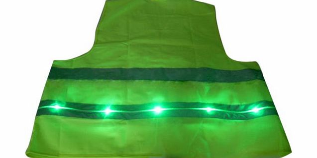 AUBIG E2025 Green Light Optical Fiber Light Leash LED High Bright Reflective Vest Safety Clothing