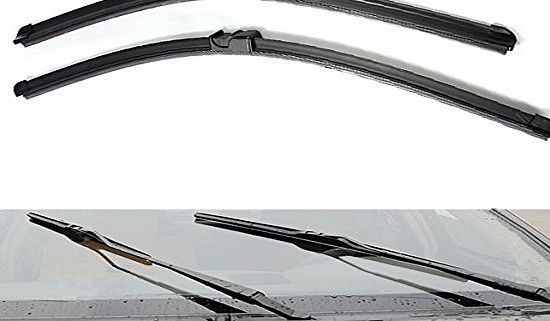 Audew  Black Flat Front Car Windscreen Wiper Blades for Volvo S40 V50