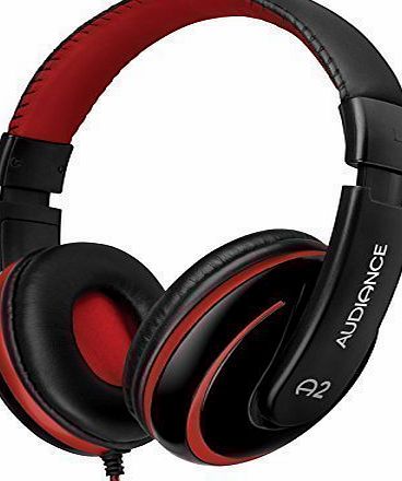 Audiance A2 Premium Over Ear Stereo Headphones in Black amp; Red (3.5mm Jack)