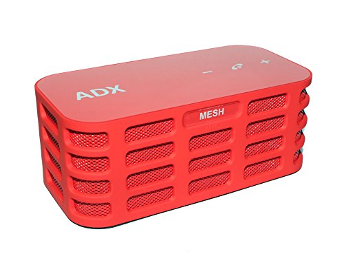 Audio Dynamix MESH2 Stereo Rechargeable Bluetooth Speaker - Red- 12hrs playtime, 15 metre BT range , SD card reader. Now featuring new High Definition long throw speakers and Harmonic Bass Matrix.
