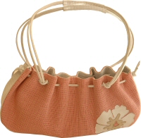 Audley pink fabric leather bag with shoulder straps