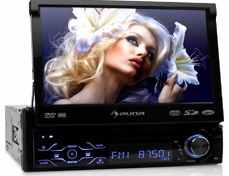  MVD-180 Bluetooth Car Radio/DVD Player Stereo System (7`` LCD Display, 4 x 50W Mosfet & Media Playback via USB/SD) - Black