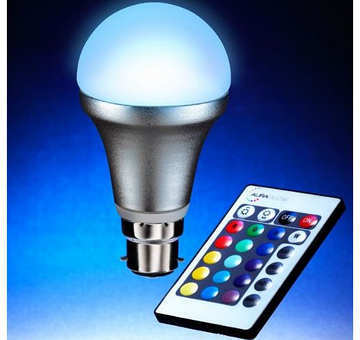 Auraglow BC/B22 Remote Controlled Colour Changing Light Bulb