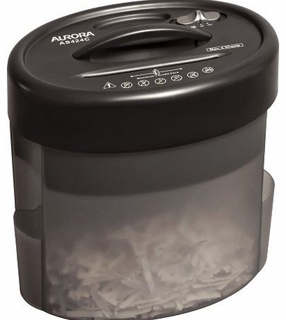 Aurora AS424C cross cut paper shredder, compact and portable and suitable for use on your table or desktop