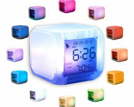 Ice Night Light Cube Clock 2378CX
