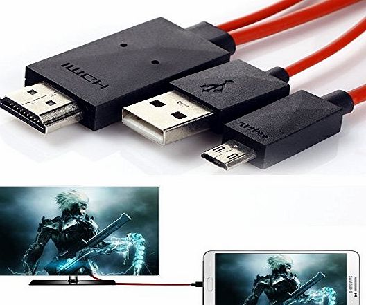 Aussel 6.5 feet Micro High Speed USB to HDMI MHL Adapter Extension Cable/Charging Cable/ Data Cable Only for Samsung Galaxy S2,Sony Xperia, HTC One, LG To 1080P HDTV Connection, NOT NOT NOT for Samsun