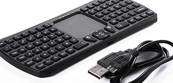 Aussel Mini Portable Wireless Bluetooth Keyboard with Touchpad Mouse and Remote Control for Android Smartphone TV Tablet Laptop PC,Handheld Size
