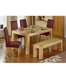 austin Oak Veneer Dining Table and 4 Chairs