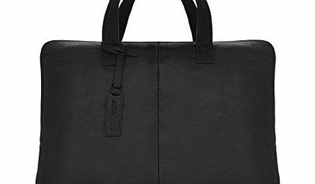 Austin Reed Black Leather Briefcase SIZE ONE SIZE