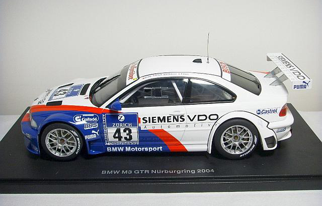 AUTOart BMW M3 GTR 24hrs Nurburgring 2004 #43 in White