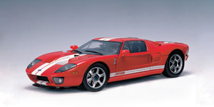 Ford GT 2004 Red with White Stripe in Red