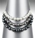 Autograph 3 Row Pave Pearl Necklace