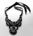 Autograph Ribbon Fastening Beaded Collar Necklace