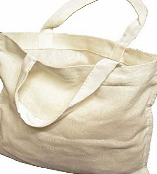 Avalon Craft and Cosmetic Packaging Pack of 10 x Small Unbleached Plain White Linen Tote Party-Style Bags with Short Handles, 20cm x 20cm (Code #35)