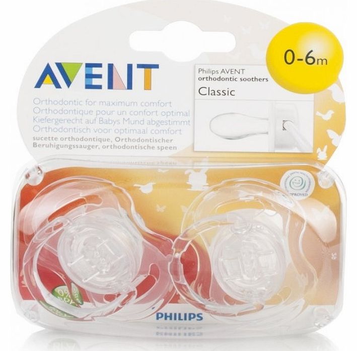 Avent 0-6month Translucent Soothers BPA Free