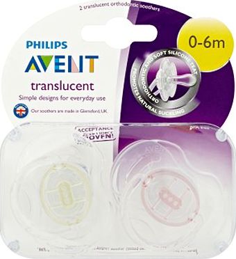 Avent, 2041[^]10053400 PhilipsAvent Silicone Translucent Soother 0-6