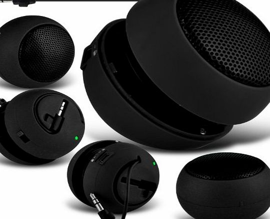 Aventus (Black) Motorola Moto E, Moto G, Moto X, Moto G TV EX440 Universal Mini Capsule Travel Rechargable Loud Bass Speaker 3.5mm Jack To Jack Input Exclusive By *Aventus*
