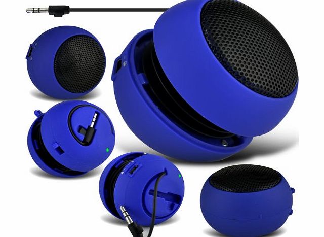 (Blue) Sony Xperia M2, dual, Sony Xperia M Universal Mini Capsule Travel Rechargable Loud Bass Speaker 3.5mm Jack To Jack Input Exclusive By *Aventus*