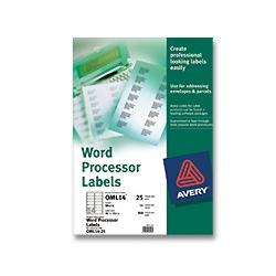 Avery 14 Per Sheet Word Processing Labels White