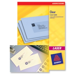 Avery Clear Laser Labels 55x12.7mm Ref L7552-25