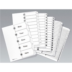 Dividers Unpunched 1-10 White Ref 05248061