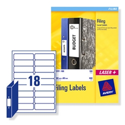 Avery Laser Labels for Ring Binder 100x30mm Ref