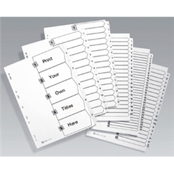 Avery Numeric Indexes 1-20 White Ref 05464061