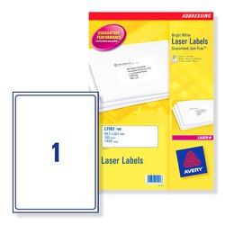 Quickpeel Laser Labels 289 X 200mm 1 Label